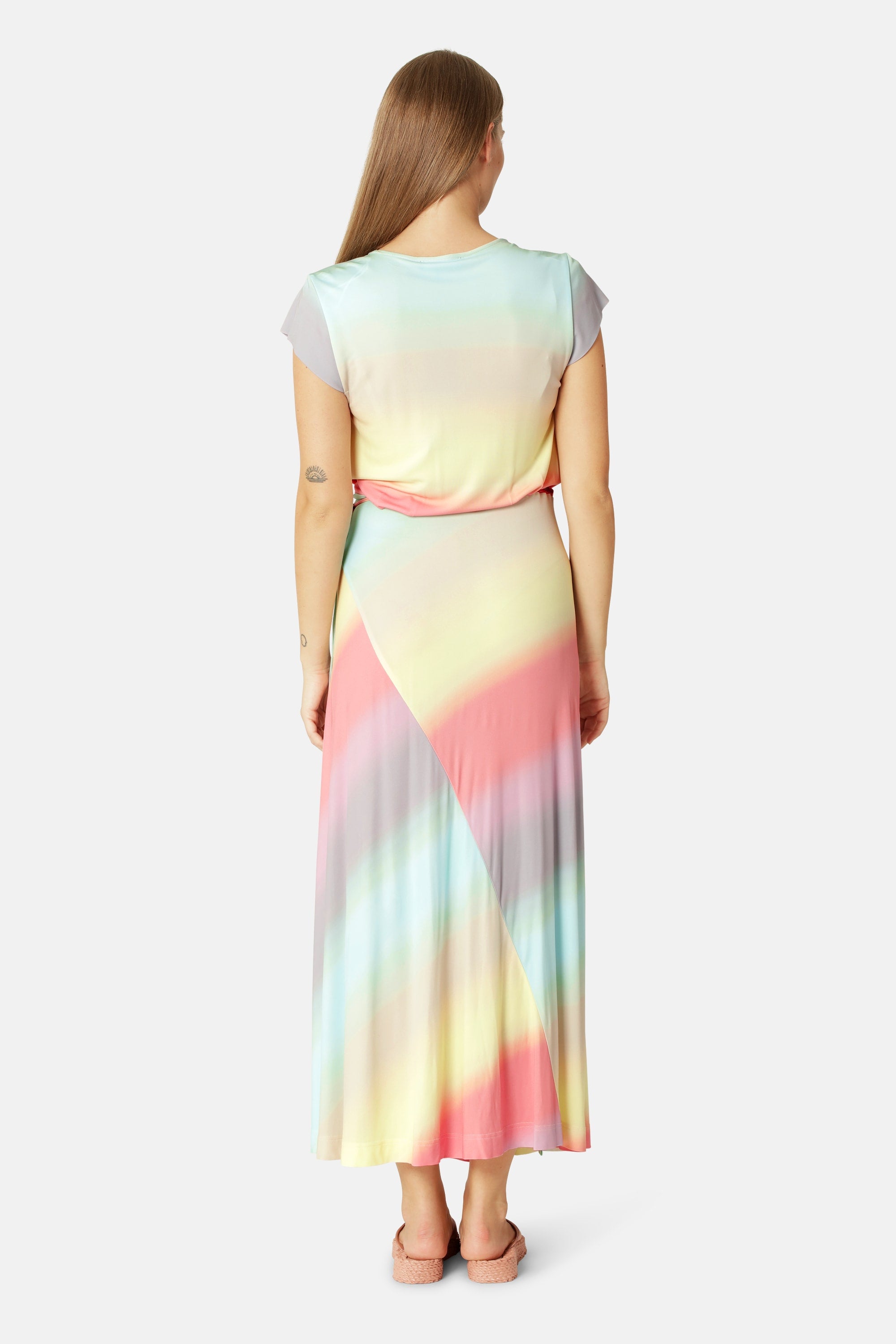 Lang Slå-om Kjole - Faded Sunset